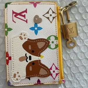 Authentic Louis Vuitton lock and key with unbranded cardholder key chain